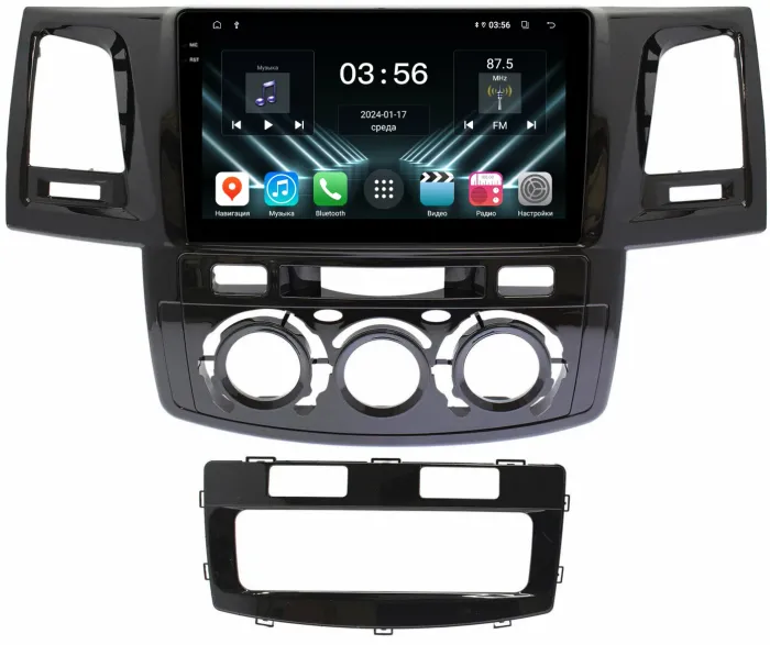 Магнитола для Toyota HiLux 7 2011-2015 - FarCar S280 монитор 9.5" IPS на Android 13, CarPlay