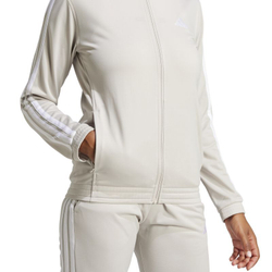 Женская Кофта теннисная Adidas Tricot 3-Stripes Track - бежевый/белый