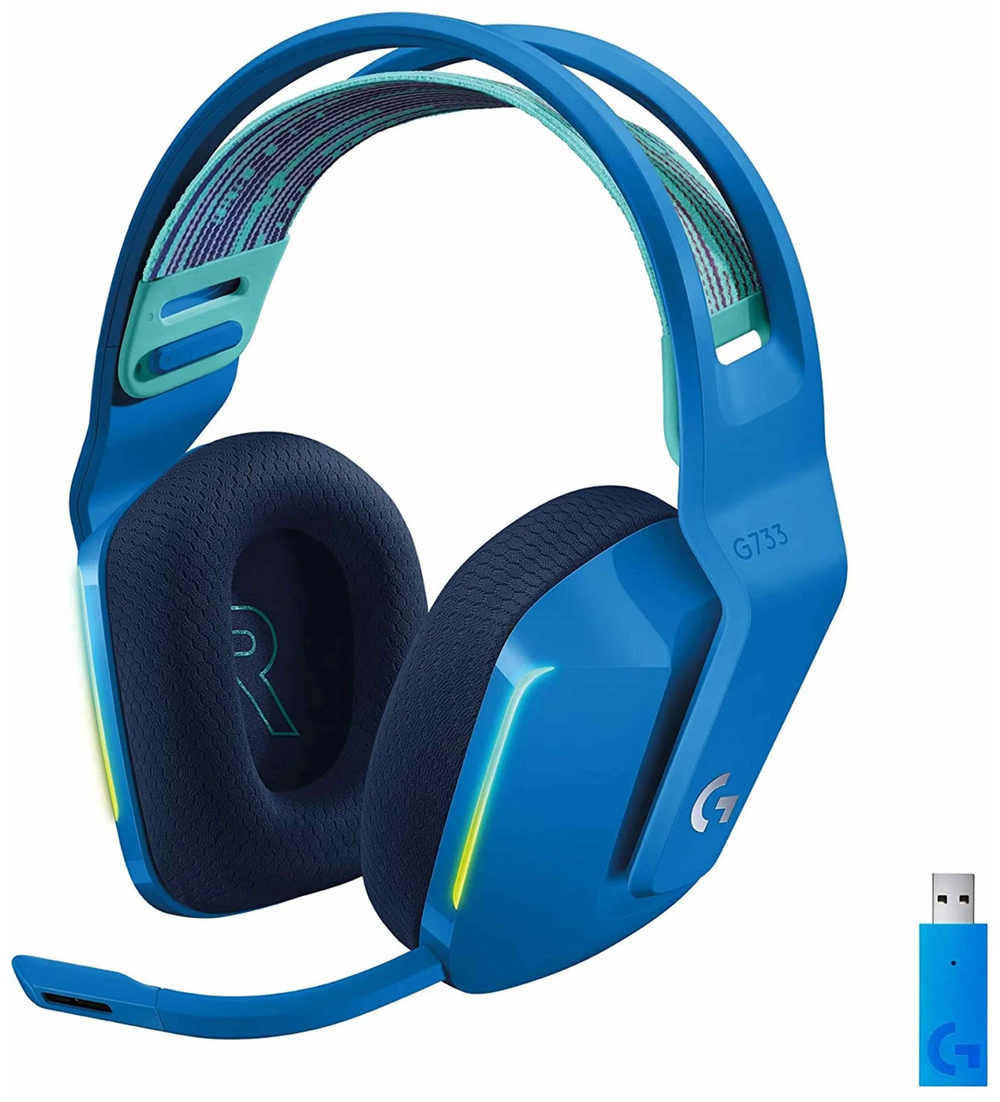 Беспроводная компьютерная гарнитура Logitech G G733 LightSpeed, blue