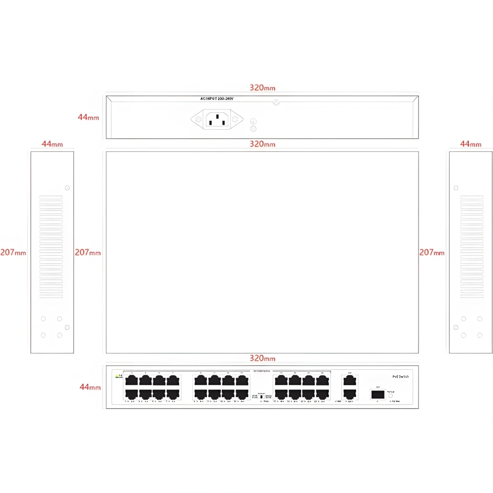 Коммутатор Tiandy TC-P3S027 H/2421/AT/260