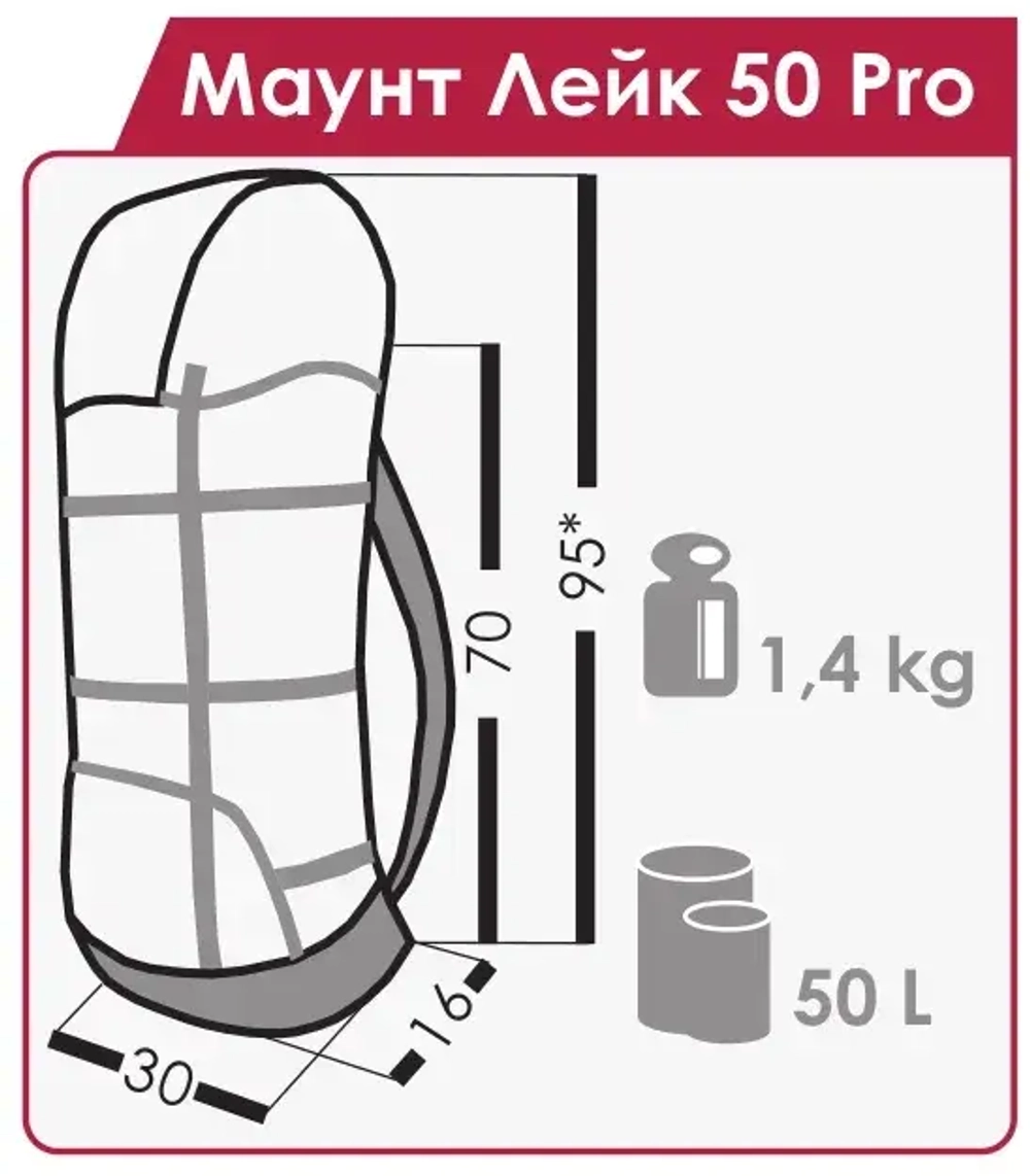 РЮКЗАК ПОХОДНЫЙ NORMAL МАУНТ ЛЕЙК 50 PRO