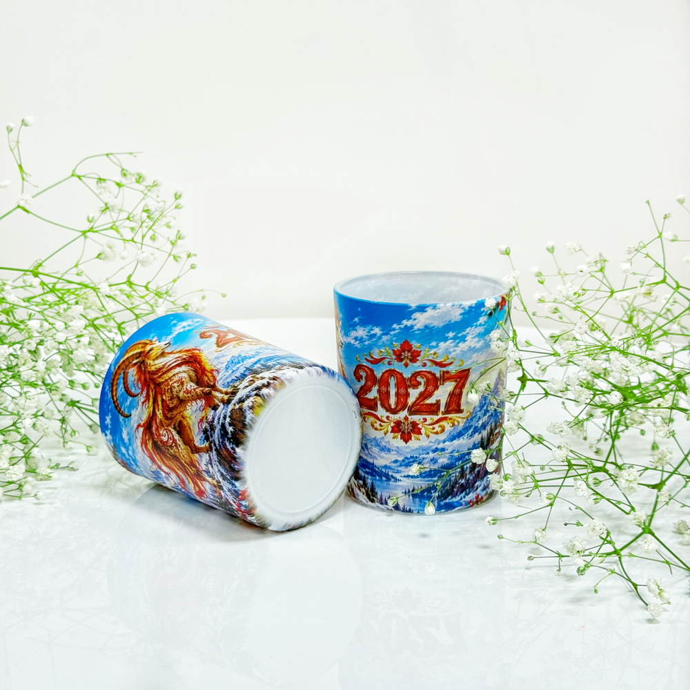 Стакан для свечей с рисунком