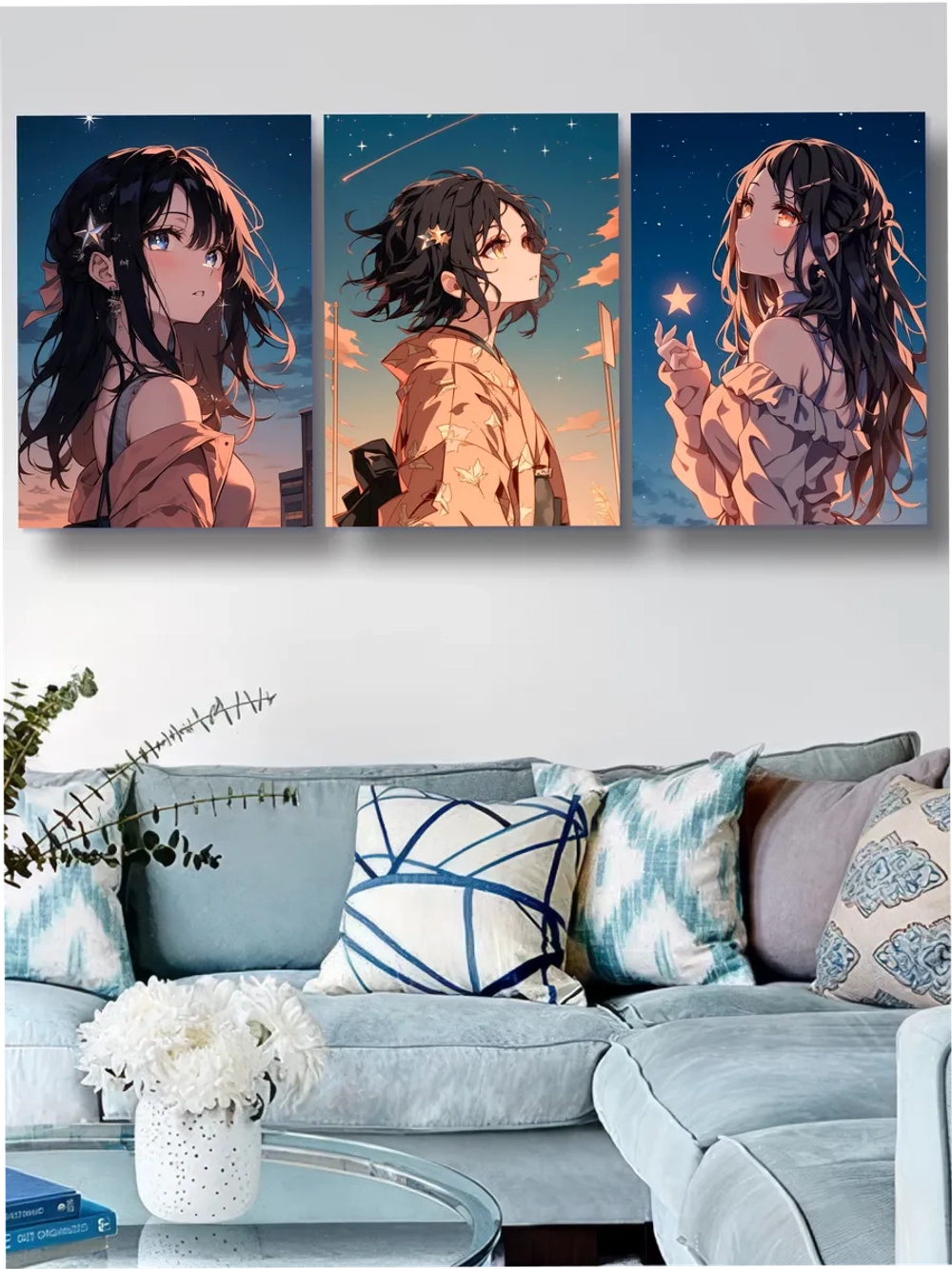 Картина Ночная гармония модульная 50x70см 3шт.