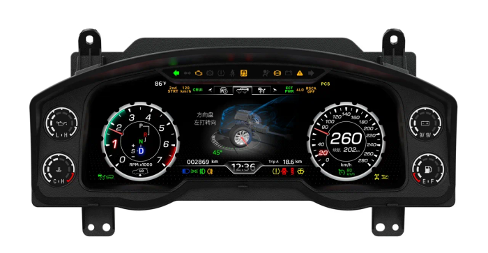 Электронная панель приборов Toyota Land Cruiser 200 2007-2015 - Kuberg с 12.3" экраном