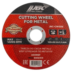 Круг отрезной по металлу 125x1.2x22.2мм JBC JBC-CW505