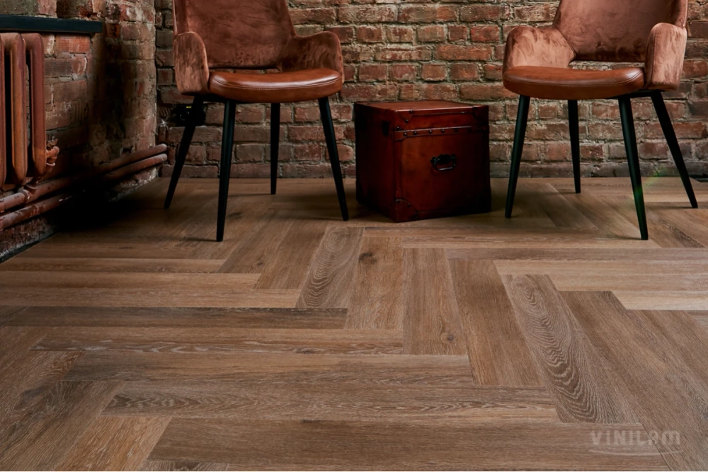 Кварц-винил Клеевой LVT Vinilam Parquet Herringbone Glue LVT 2,5 мм Паркет Венецианский 2.79 м2