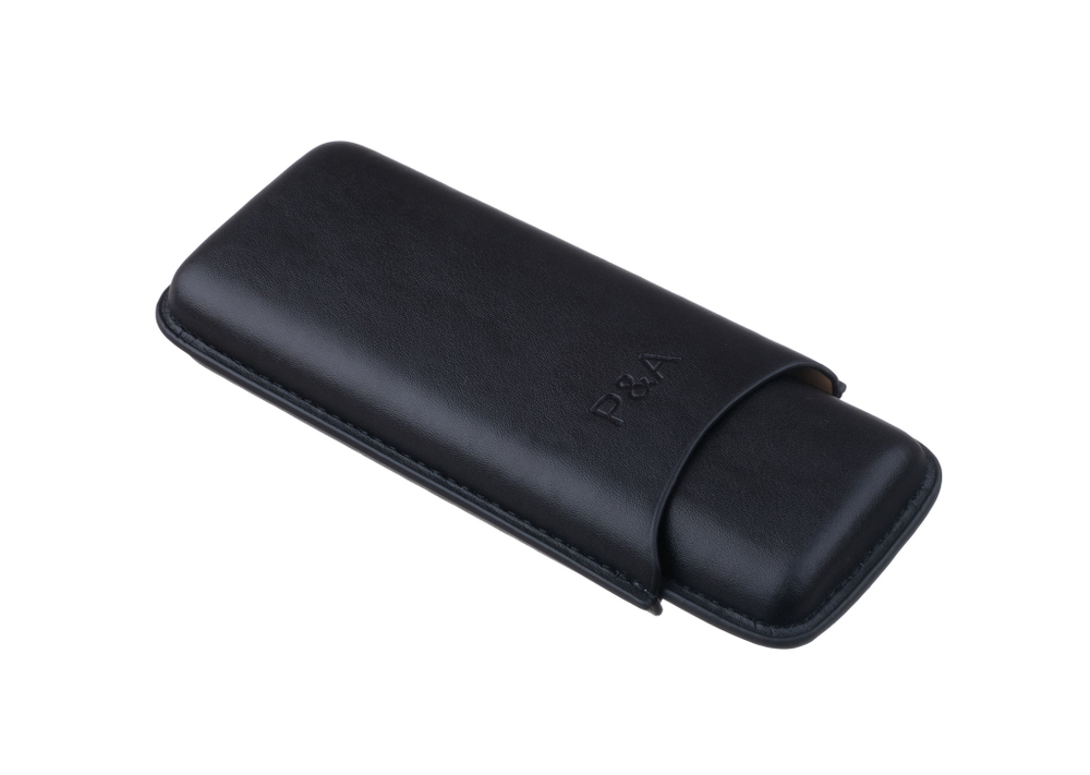 Чехол P&A на 2 сигары Cohiba Beike 56, кожа, черный T1351-black