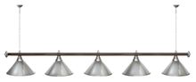 Лампа STARTBILLIARDS 5 пл. (плафоны коричневые,штанга золотая,фурнитура золото)