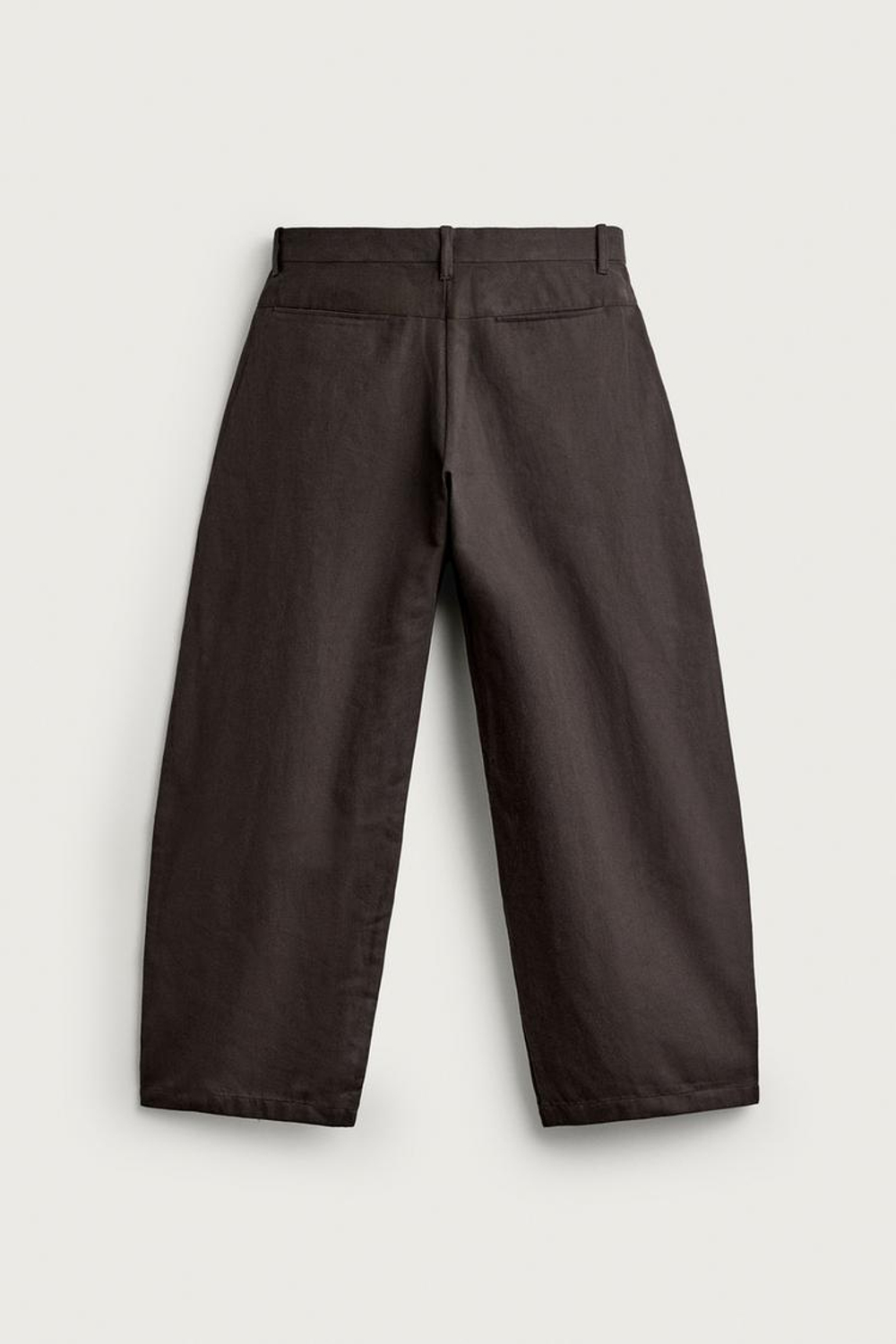 ZARA БРЮКИ БРЮКИ BARREL FIT, ШОКОЛАДНО-КОРИЧНЕВЫЙ