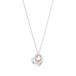 Подвеска из серебра и розового золота 18k,Tiffany 💠Open heart 16mm.