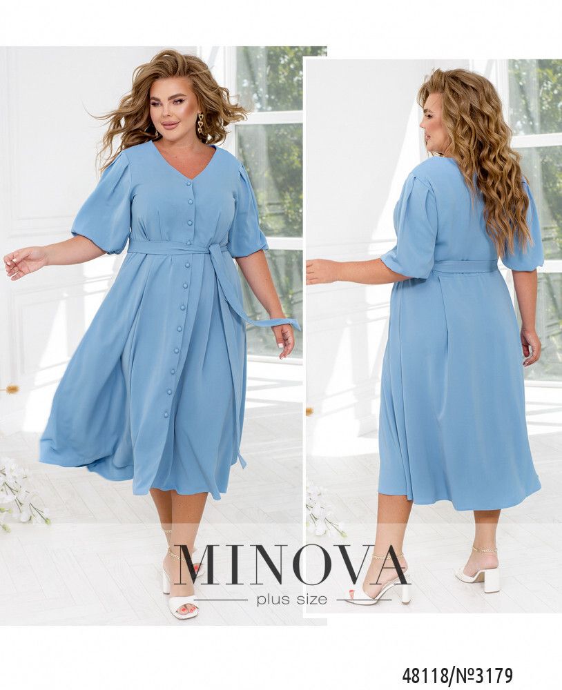 Платье 3179-голубой Minova Платье 3179-голубой Minova