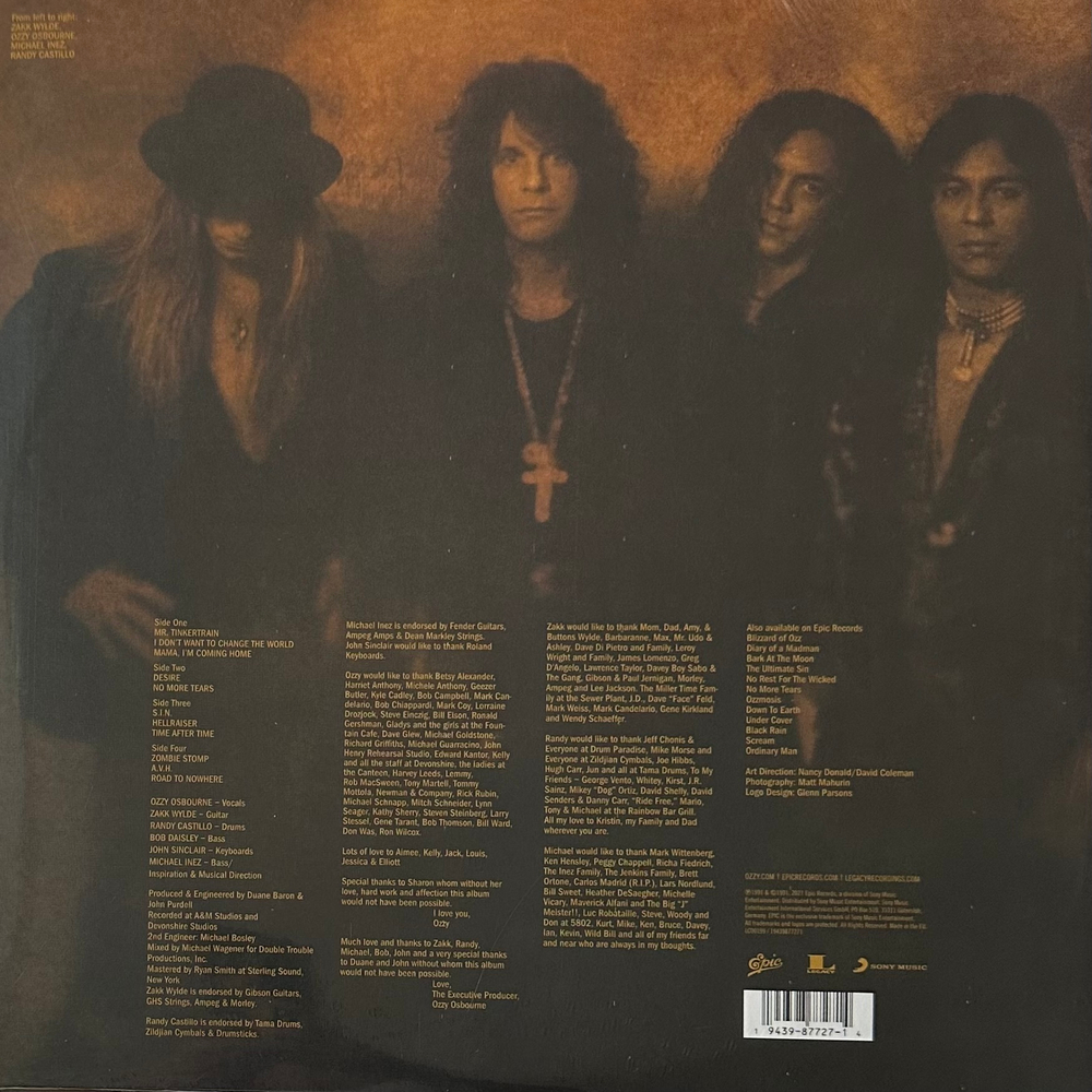 Ozzy Osbourne - No More Tears 2LP (Европа 2021г.)