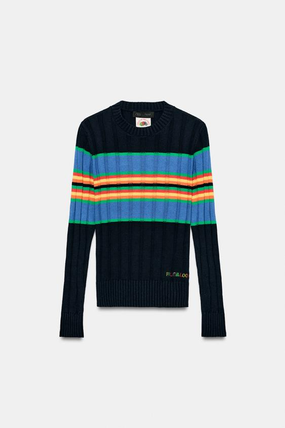 ZARA - FRUIT OF THE LOOM™ ВЯЗАНЫЙ ДЖЕМПЕР В ПОЛОСКУ, РАЗНОЦВЕТНЫЙ