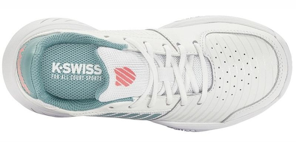 детские Кроссовки теннисные K-Swiss Court Express Omni - white/nile blue/desert flower