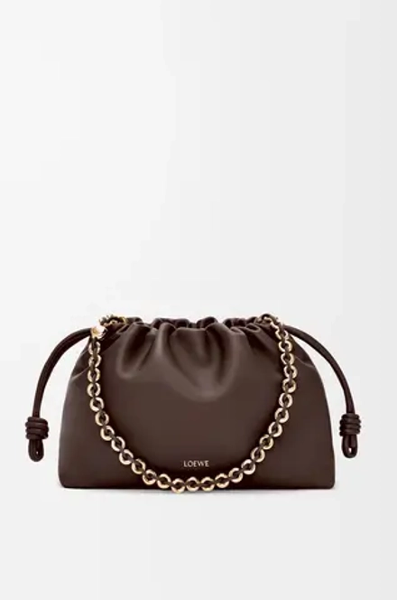 Loewe Сумка Flamenco среднего размера из мягкой кожи ягненка наппа, темно-каштановый