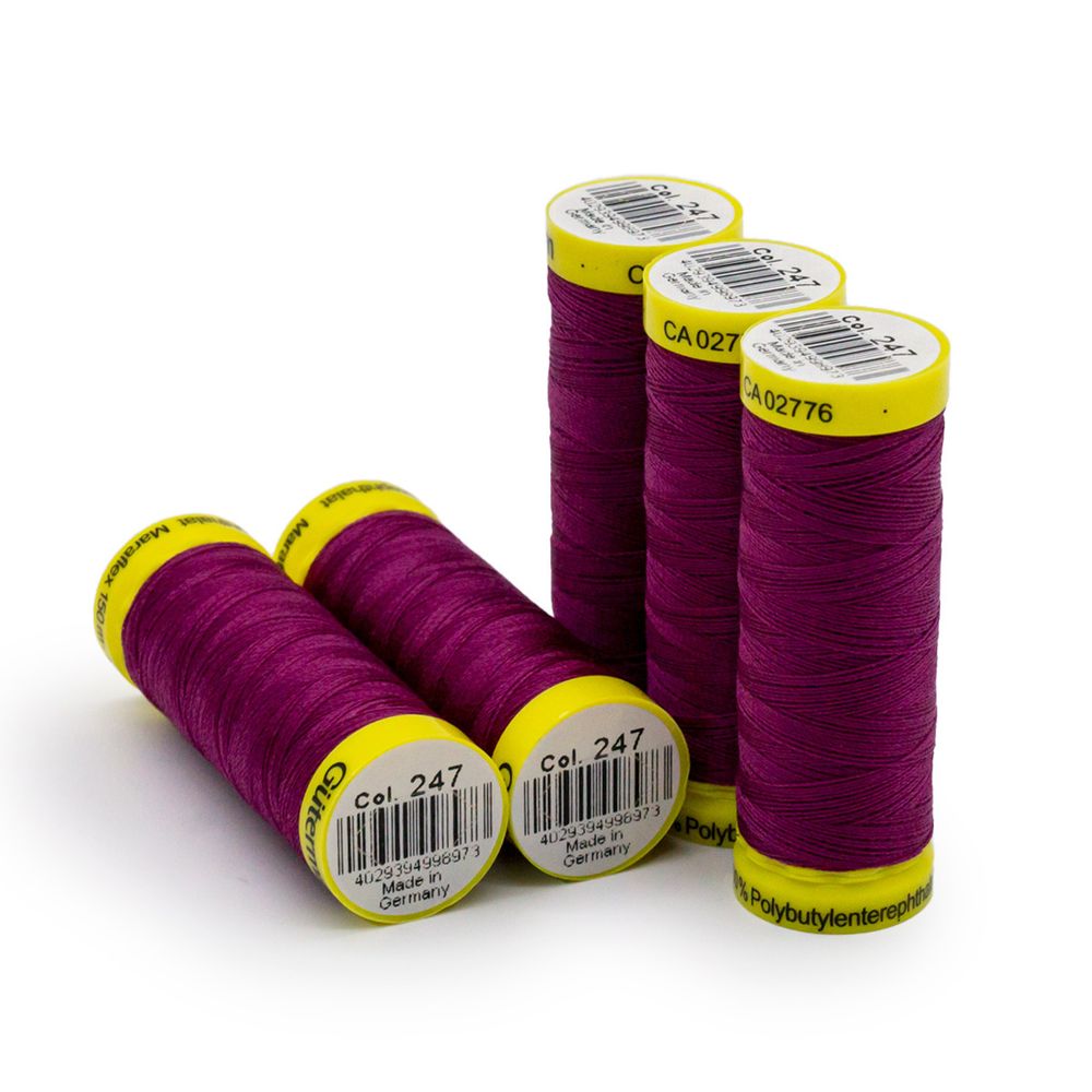 Нитки для трикотажа Gutermann Maraflex 120 (150 метров), 5 кат. | 247 фуксия