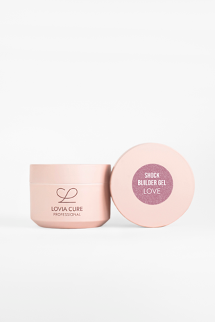 Lovia Cure Shock Builder Gel Love - Гель моделирующий розовый светоотражающий, 15 мл