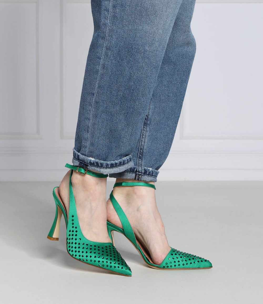 Кожаные туфли на шпильках basilico slingback Pinko - зеленый(1H2138 A074)