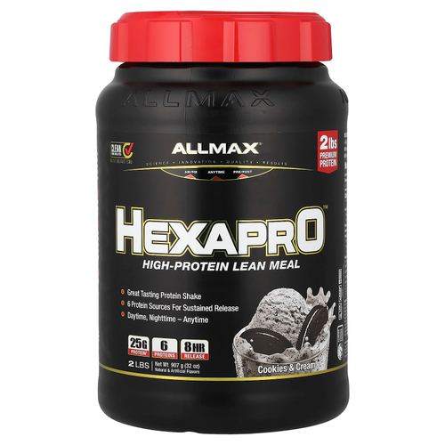 ALLMAX, Hexapro™, высокопротеиновая нежирная мука, печенье и сливки, 907 г (2 фунта)