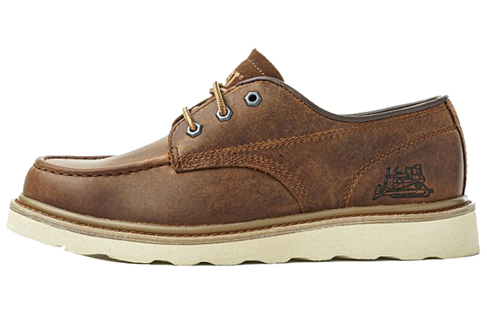 CAT Top Grain Cow Leather Men"s Casual Shoes Men"s Brown