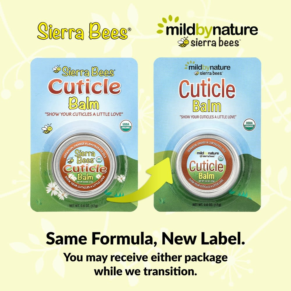 Mild By Nature, Sierra Bees™, бальзам для кутикулы, герань, апельсин и лемонграсс, 17 г (0,6 унции)