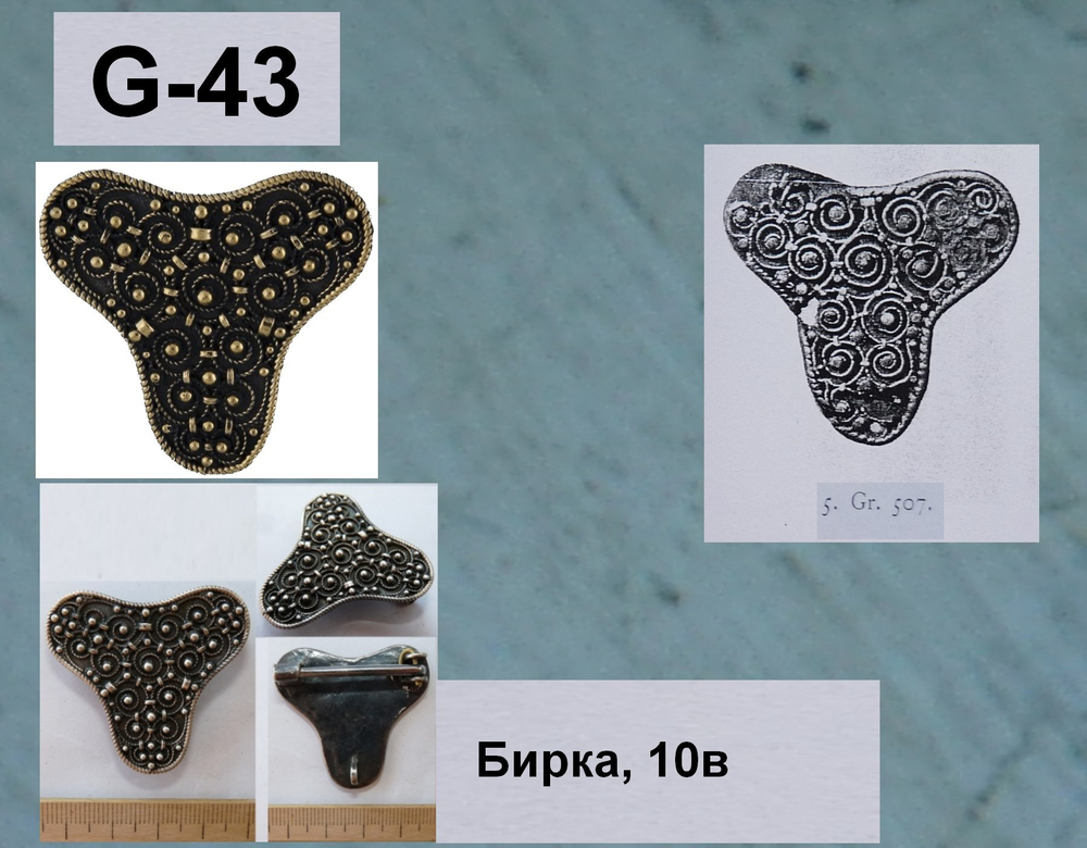 Фибула. Бирка, 9-10 в. (трилистник)