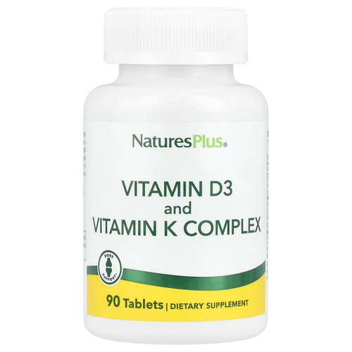 NaturesPlus, комплекс витаминов D3 и К, 90 таблеток