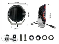 Фара AURORA ALO-GR7-B 9″ 205W (красный обод) комбинированная 1 шт.
