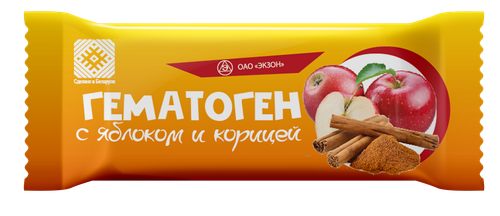 Гематоген с яблоком и корицей 40гр. Экзон