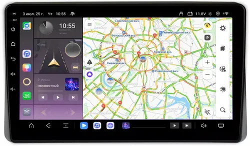 Магнитола для 9" рамки - Kuberg QLed, Android 13, Быстрейшая, CarPlay, SIM-слот