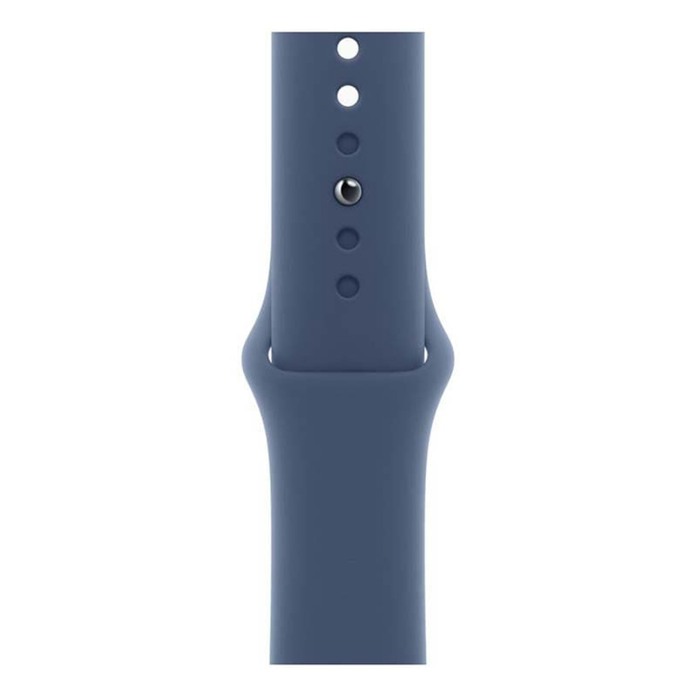 Apple Watch SE (2024), 44 мм корпус из алюминия цвета «Silver», ремешок Sport Band размера M/L цвета «Denim»