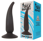 Анальная пробка с тонким кончиком Sex Expert - 11 см. (Цвет: черный)