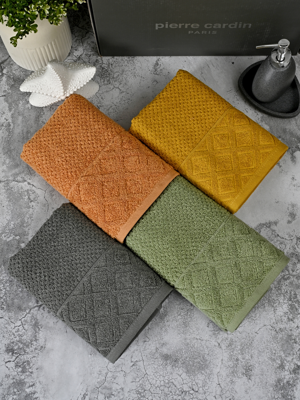 HAV00151 Набор полотенец для лица PIERRE CARDIN HOME из 4пр DIAMOND 50х90