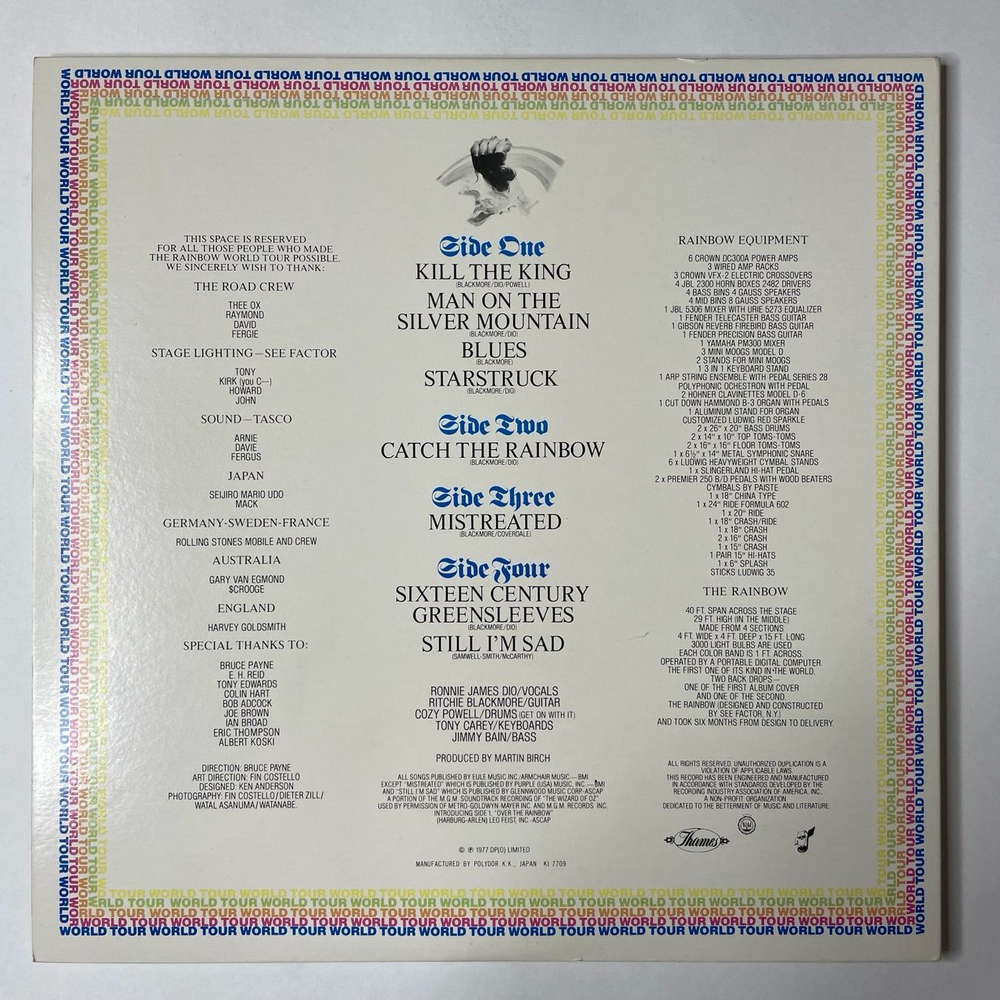 Винтажная виниловая пластинка LP Rainbow On Stage (Japan 1977) (No Obi) Mistreated