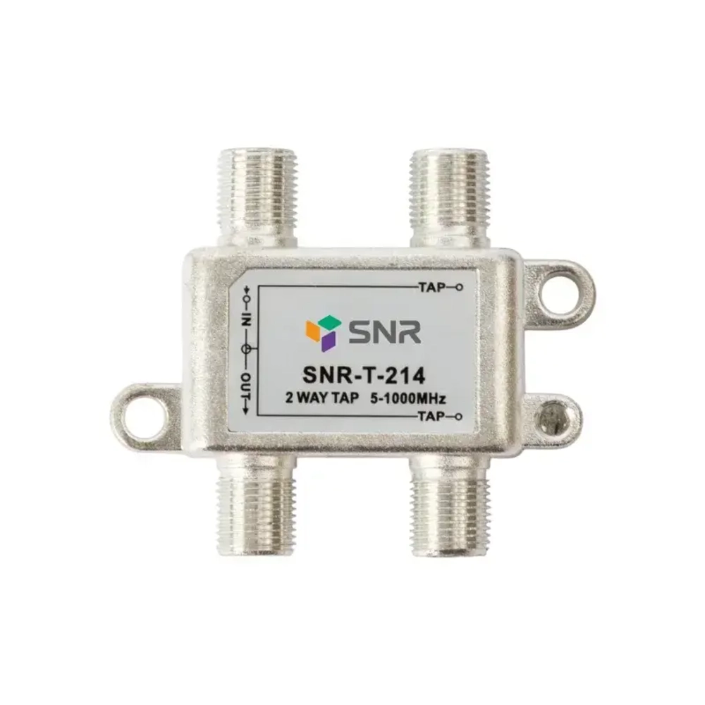 Ответвитель абонентский SNR-T-214 на 2 отвода, вносимое затухание IN-TAP 14dB.