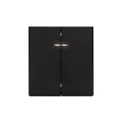 Выключатель двухклавишный с подсветкой KRANZ Miele Strong Антрацит KR-78-0714-5