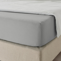 IKEA DVALA  (ИКЕА ДВАЛА)  -  Простыня на резинке - серый 140x200 см