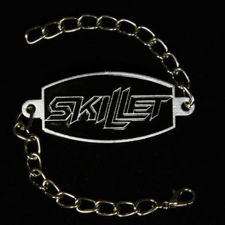 Браслет алюминиевый Skillet ( черная надпись )