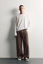 БРЮКИ BARREL FIT НА КУЛИСКЕ — ZARA