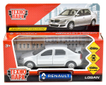 Модель ин. мет. "Renault Logan" 12см, открыв. двери, серебристый, в коробка LOGAN-SL (Технопарк)