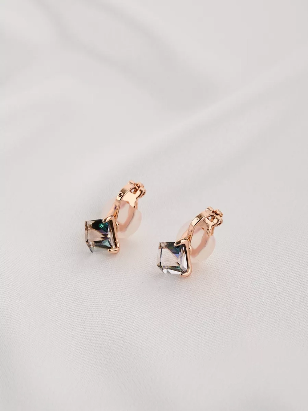 Клипсы Миражи с фиолетовыми кристаллами Swarovski