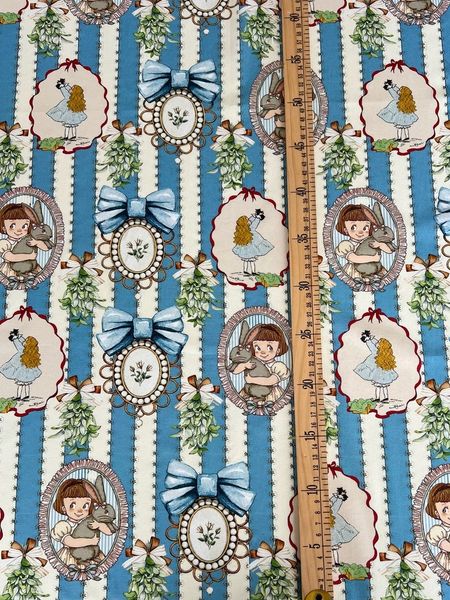ДЕВОЧКА И КРОЛИК, отрез 1,2 м - 100% хлопок Handmade Fabrics 5