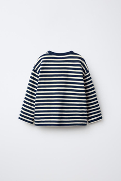 ZARA ЛОНГСЛИВ В ПОЛОСКУ WHERE'S WALLY?® DREAMWORKS, СИНИЙ/БЕЛЫЙ