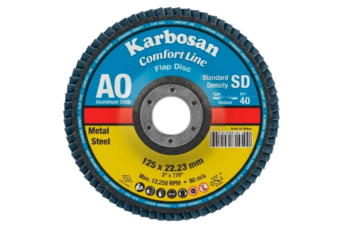 Круг лепестковый КЛТ 125х22 Р40 Karbosan Comfort Line AO SD Flap Конический