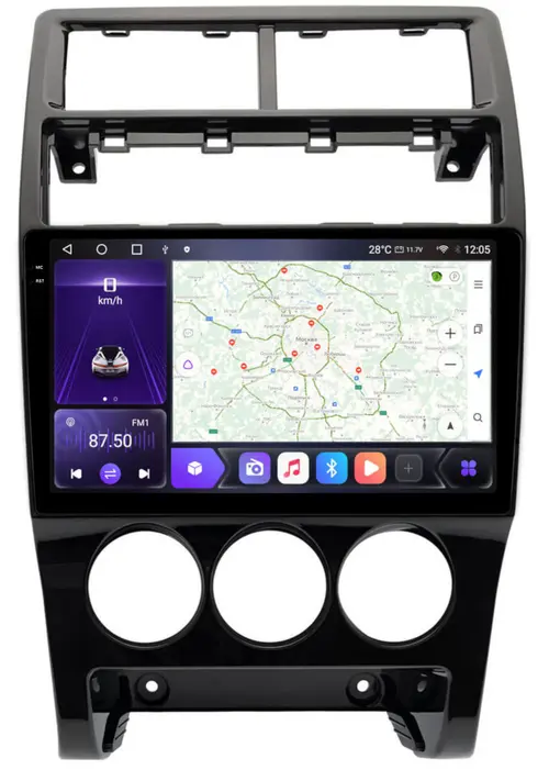 Магнитола для Lada Priora 2013-2018 - Kuberg SF-9066-3 QLed+2K, Android 12, Быстрая, CarPlay, 4G SIM-слот
