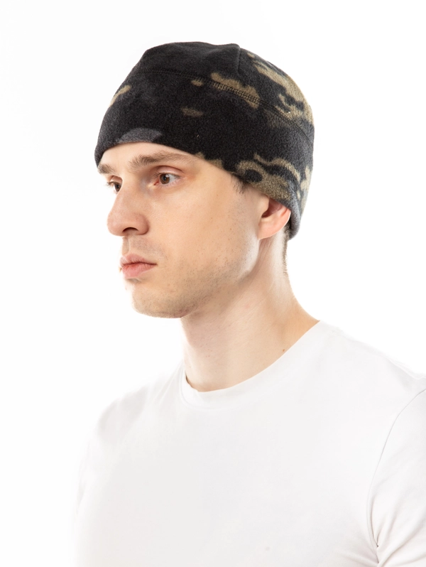 Шапка флисовая утепленная BLACK MULTICAM
