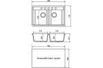 Мойка ZX-GM 10 510х780х200мм (2 чаши) серая  0510