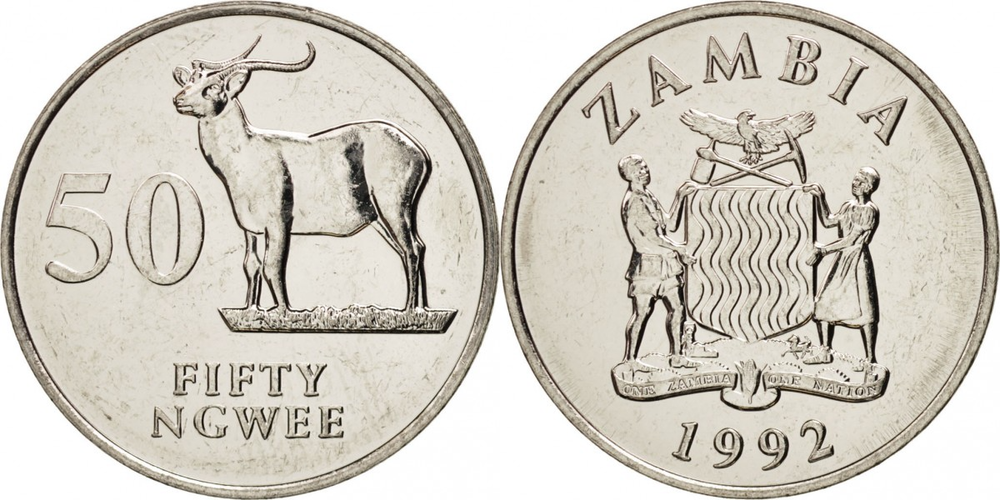 Замбия 50 нгве, 1992 Козел UNC