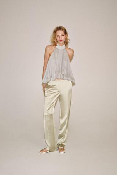 БРЮКИ ПРЯМОГО КРОЯ ИЗ СМЕСОВОГО ЛЬНА — ZW COLLECTION — ZARA