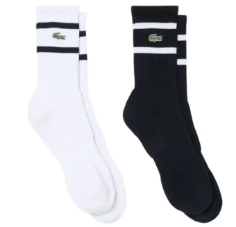 Теннисные носки Lacoste Striped 2P - black/white